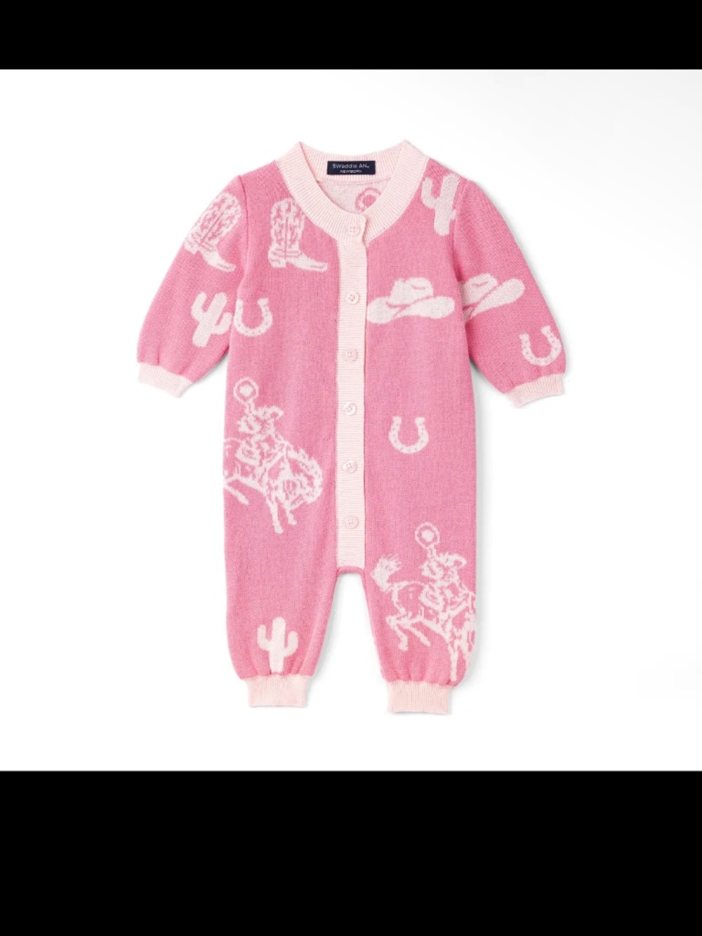 Cowgirl Baby Knit Button Romper